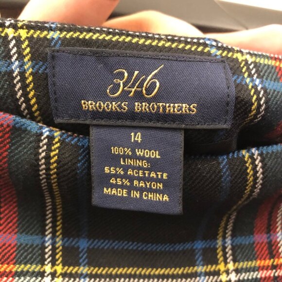 Brooks Brothers Plaid Wool Pleated A-Line Skirt - Picture 6 of 6